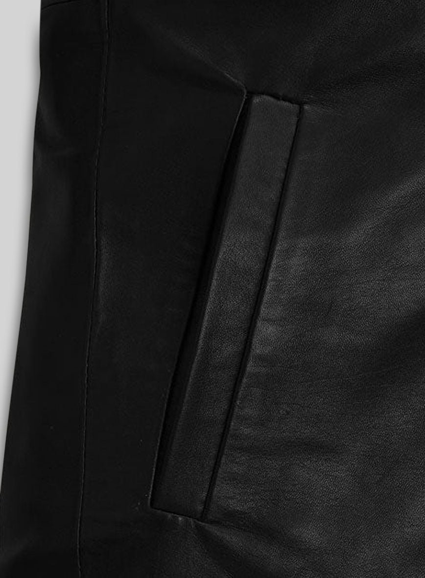 MIRLZAR Women’s Black Leather Long Coat 3