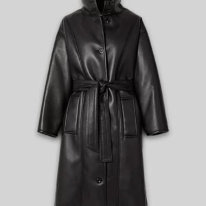 MIRLZAR Wrap Leather Trench Coat