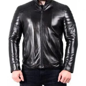 Mirlzar Ed | Men's Black Sheepskin Leather Biker Jacket