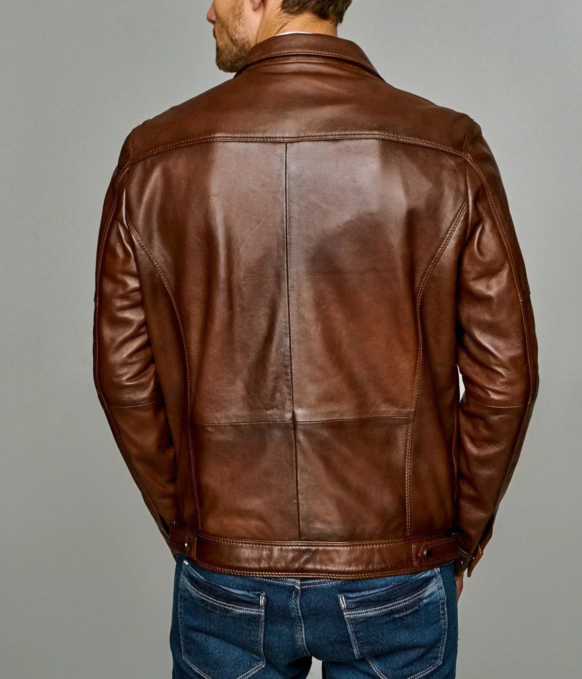 Mirlzar Maverick | Men's Brown Sheepskin Leather Jacket - Image 3