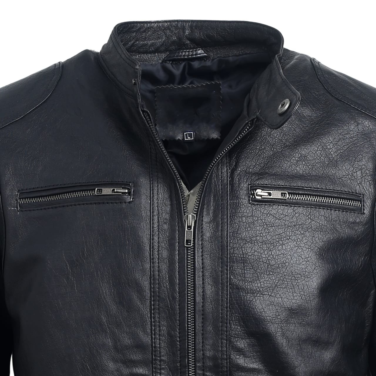 Men Black Leather Jacket - Image 2