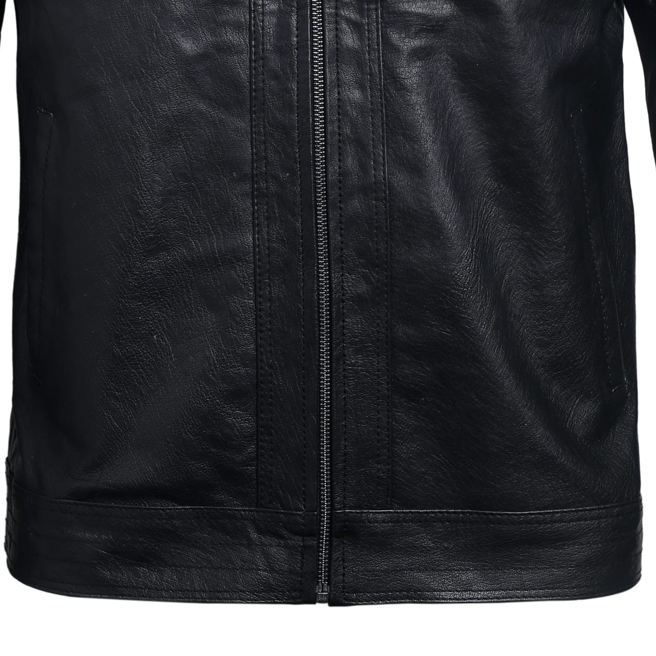 Men Black Leather Jacket - Image 3