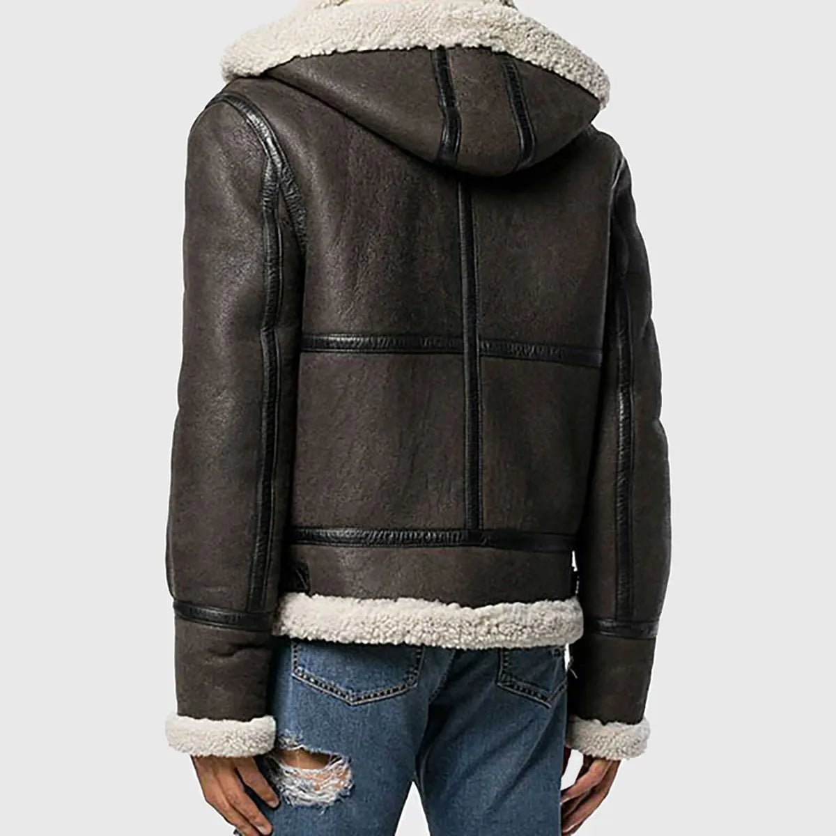 MIRLZAR Men’s Vintage Brown B-6 Bomber Leather Jacket – Heritage Aviator Edition - Image 3