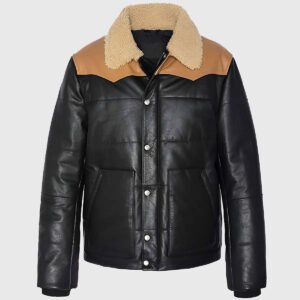 MIRLZAR Nathan Men’s Black Bomber Shearling Leather Jacket – Premium Winter Luxe Edition