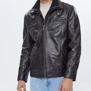 Mirlzar Reacher Men’s Black Leather Biker Jacket