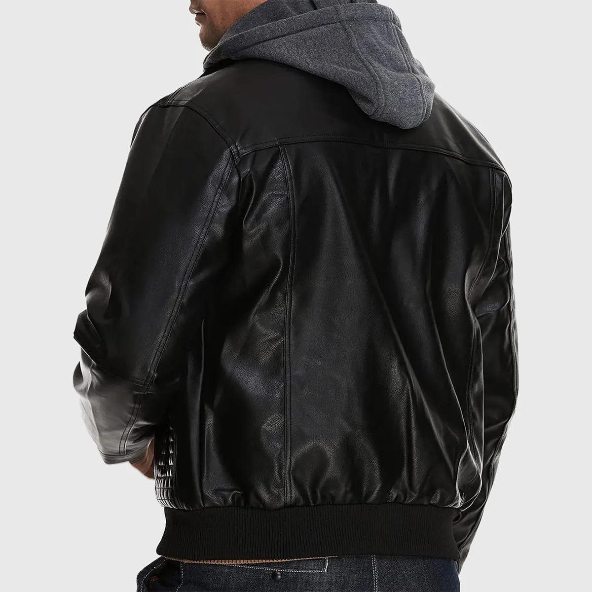 MIRLZAR Rommy Men’s Black Hooded Leather Bomber Jacket – Urban Winter Essential Edition - Image 4