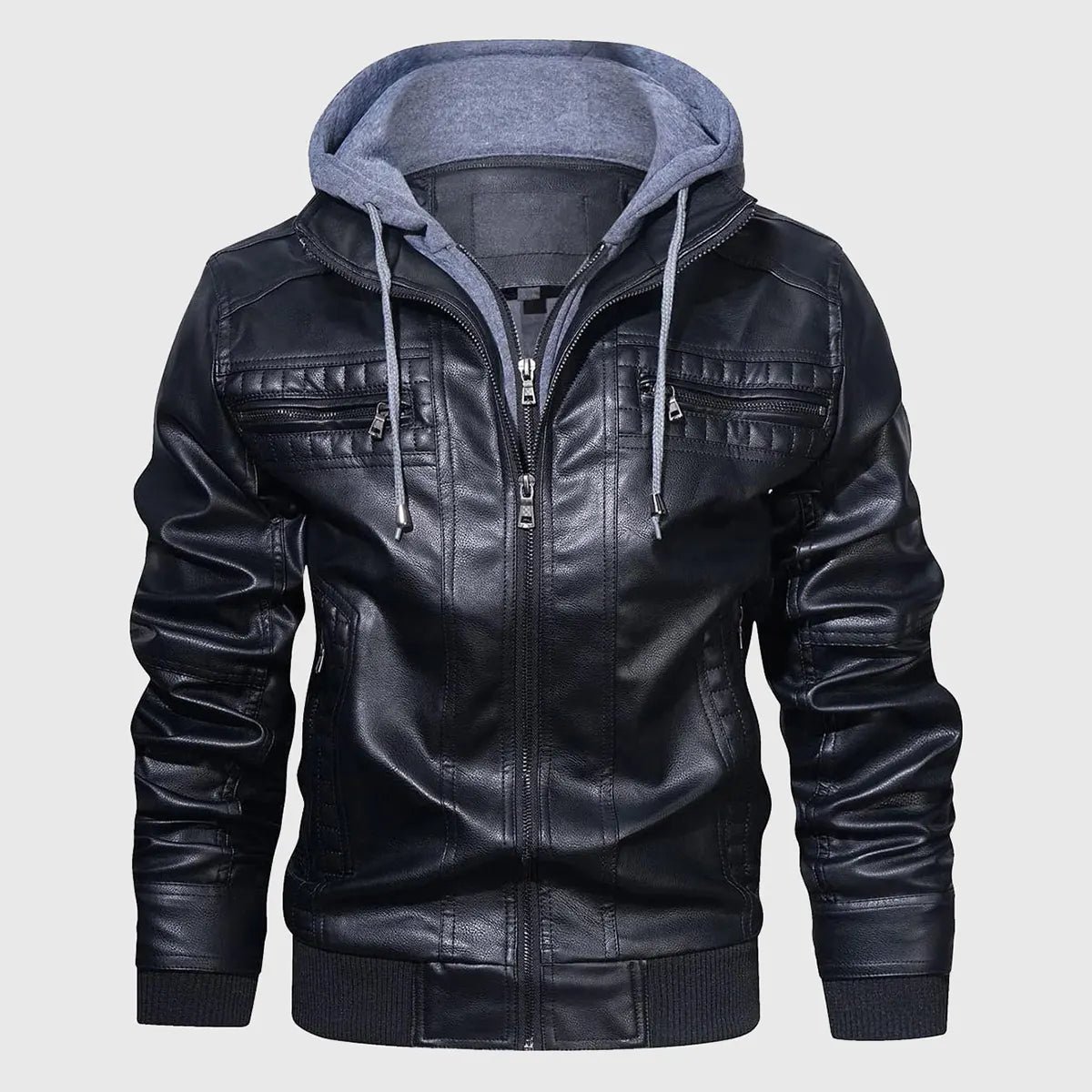 MIRLZAR Rommy Men’s Black Hooded Leather Bomber Jacket – Urban Winter Essential Edition
