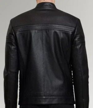 Mirlzar pard | Men's Cafe Racer Black Leather Jacket - Image 4