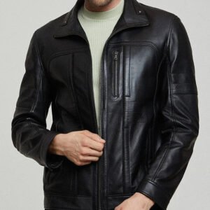 Mirlzar Stryker Men’s Black Leather Biker Jacket