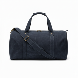 Mirlzar Navy Full-Grain Leather Duffel Bag