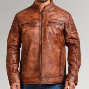 The Mirlzar Rider | Men's Sheepskin Brown Leather Jacket