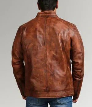 The Mirlzar Rider | Men's Sheepskin Brown Leather Jacket - Image 2