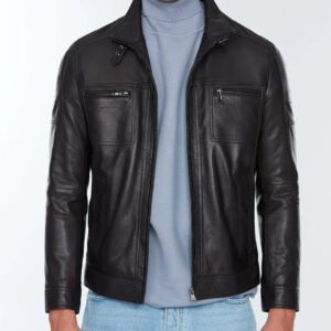 Mirlzar Wayne Men’s Sheepskin Leather Jacket – Black