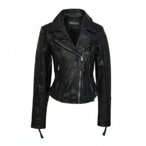 Women’s Black Vintage Biker Leather Jacket