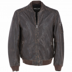 Men’s Coffee Brown Vintage Leather Bomber Jacket